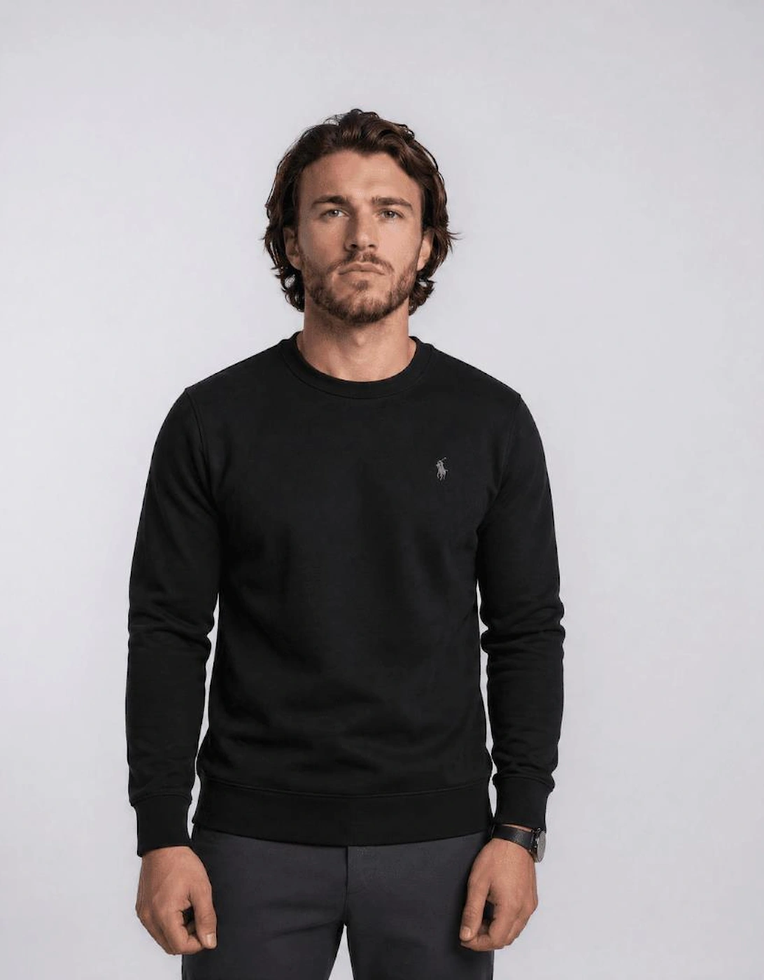 Ralph Lauren Slim Fit Cotton Jumper in Black
