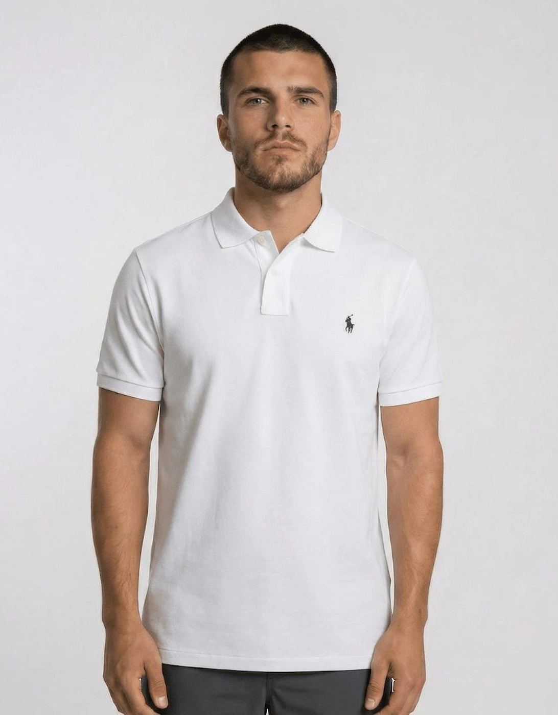 Polo Ralph Lauren Slim Fit Mesh Polo Shirt in White