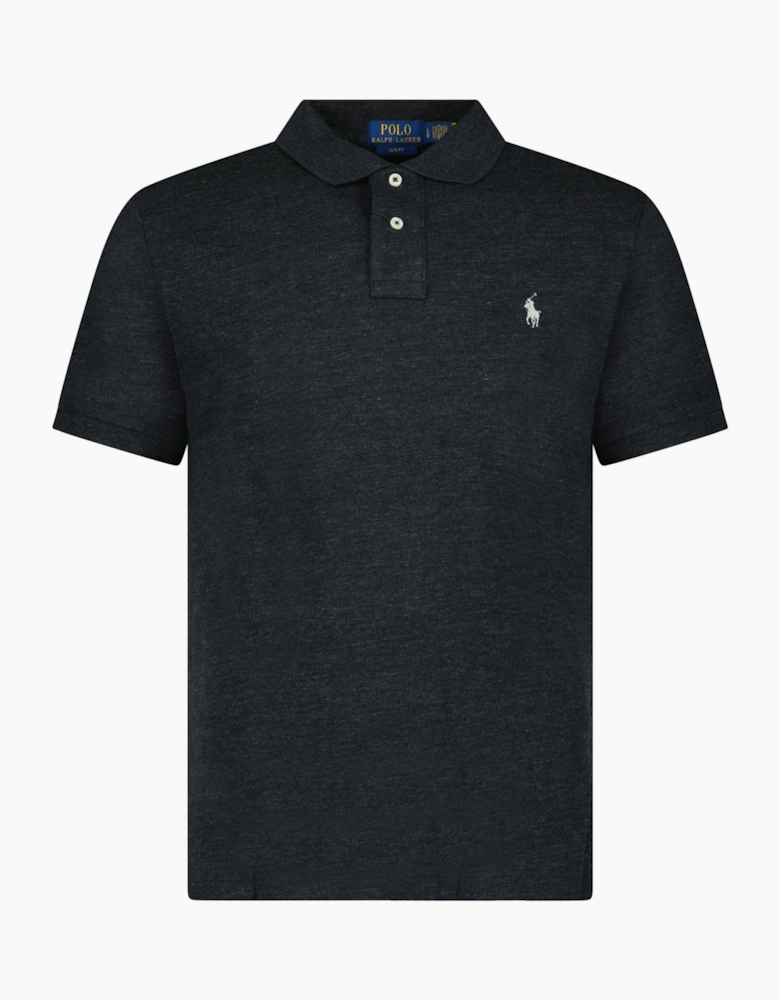 Polo Ralph Lauren Mesh Slim Fit Polo Shirt in Dark Grey