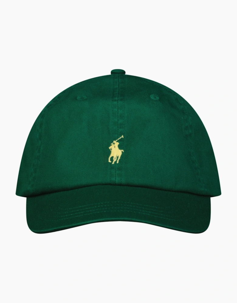 Polo Ralph Lauren Cotton Chino Baseball Cap in Green with Yellow Logo