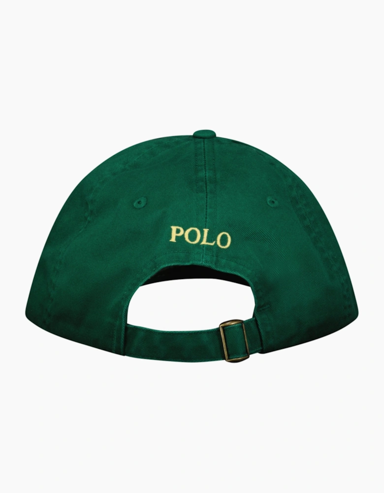 Polo Ralph Lauren Cotton Chino Baseball Cap in Green with Yellow Logo