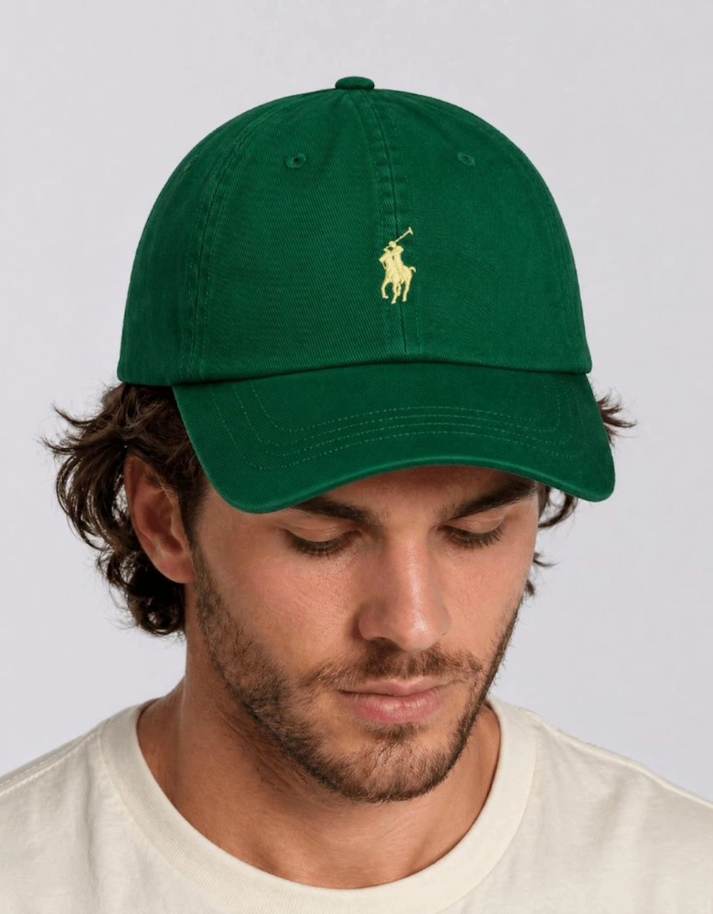Polo Ralph Lauren Cotton Chino Baseball Cap in Green with Yellow Logo