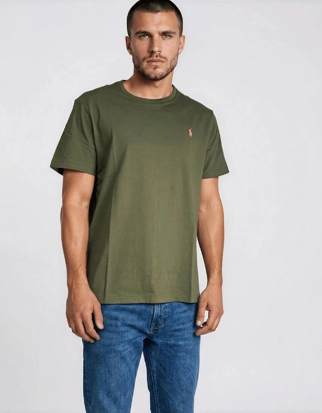 Polo Ralph Lauren Custom Slim Fit T-Shirt in Khaki Green