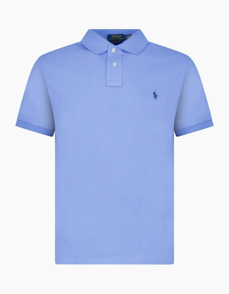 Polo Ralph Lauren Mesh Custom Slim Fit Polo Shirt in Blue