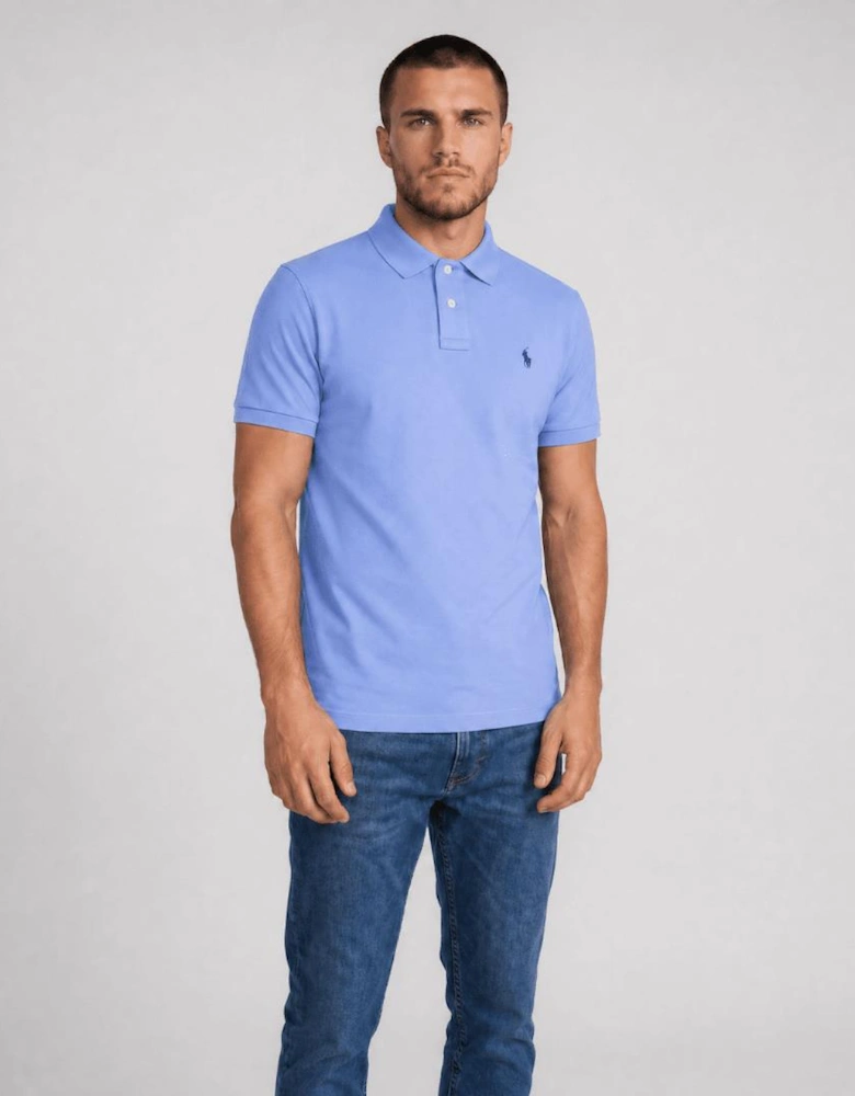 Polo Ralph Lauren Mesh Custom Slim Fit Polo Shirt in Blue