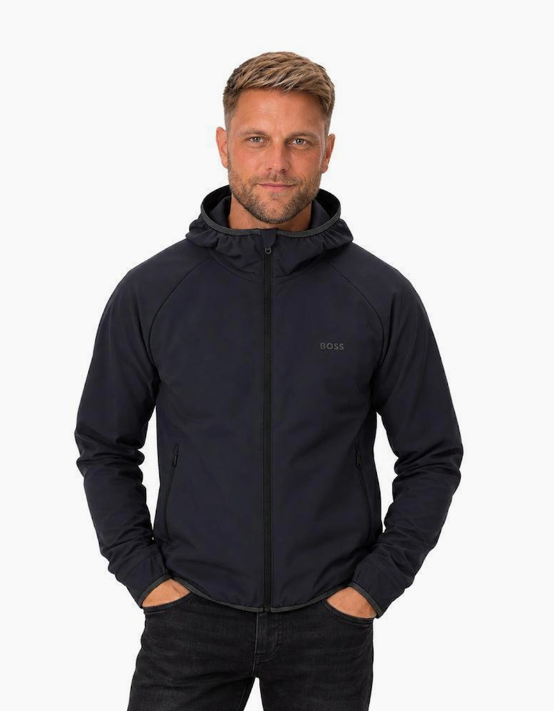 BOSS Commuter Hooded Jacket Dark Blue