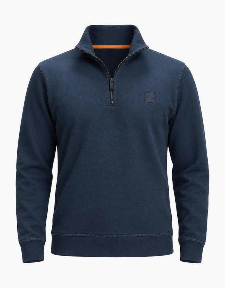 BOSS Zetrust Quarter Zip Sweatshirt Open Blue