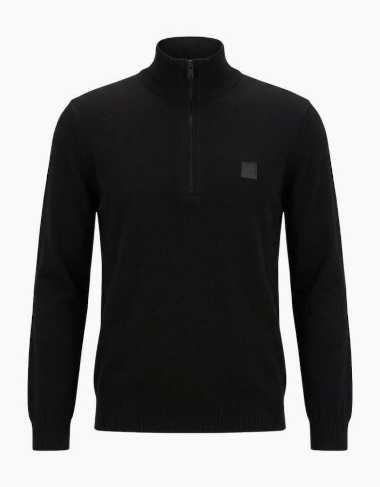 BOSS Kanobix Zip Neck Jumper Black