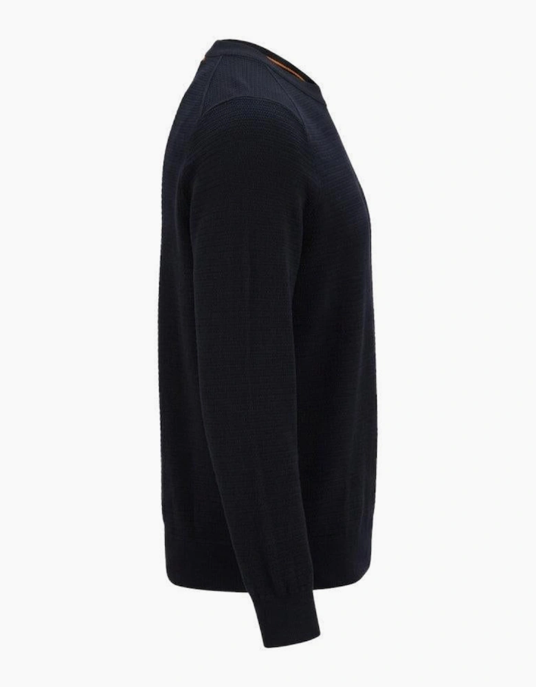 BOSS Anion Piqué Knit Jumper Dark Blue