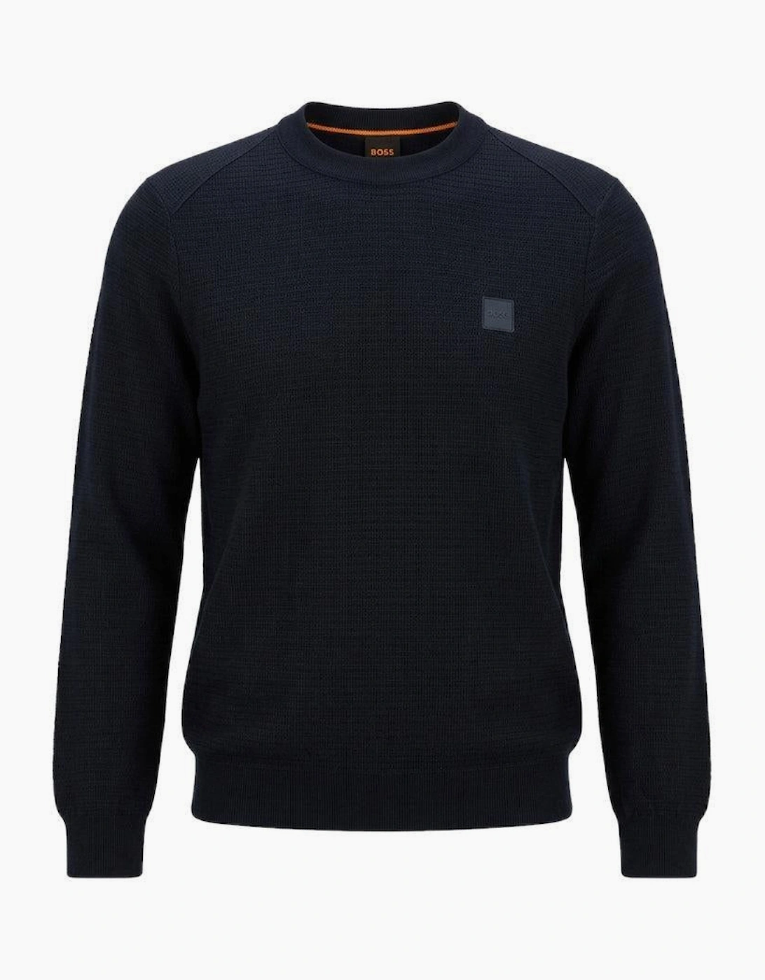 BOSS Anion Piqué Knit Jumper Dark Blue