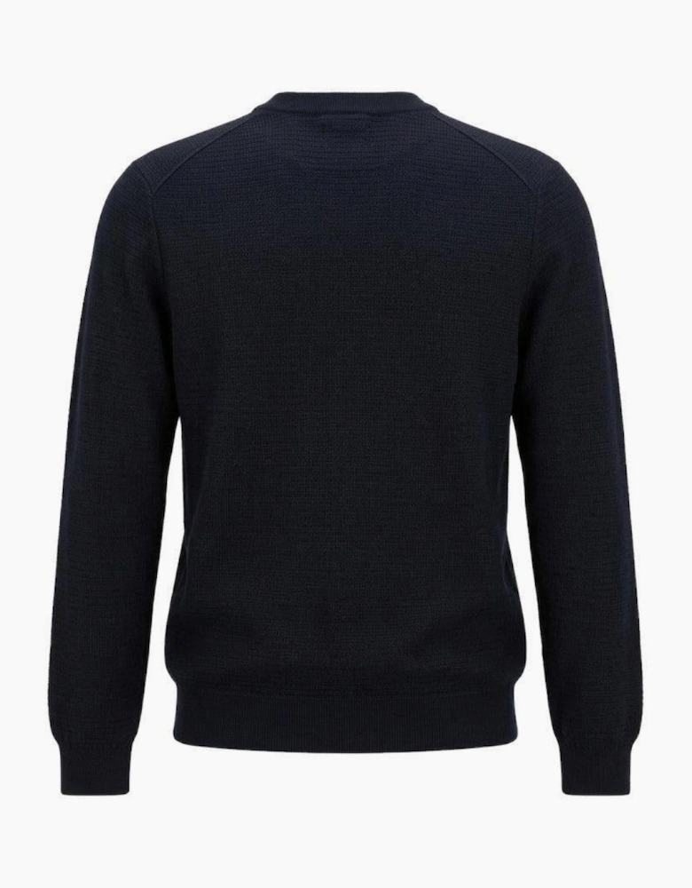 BOSS Anion Piqué Knit Jumper Dark Blue