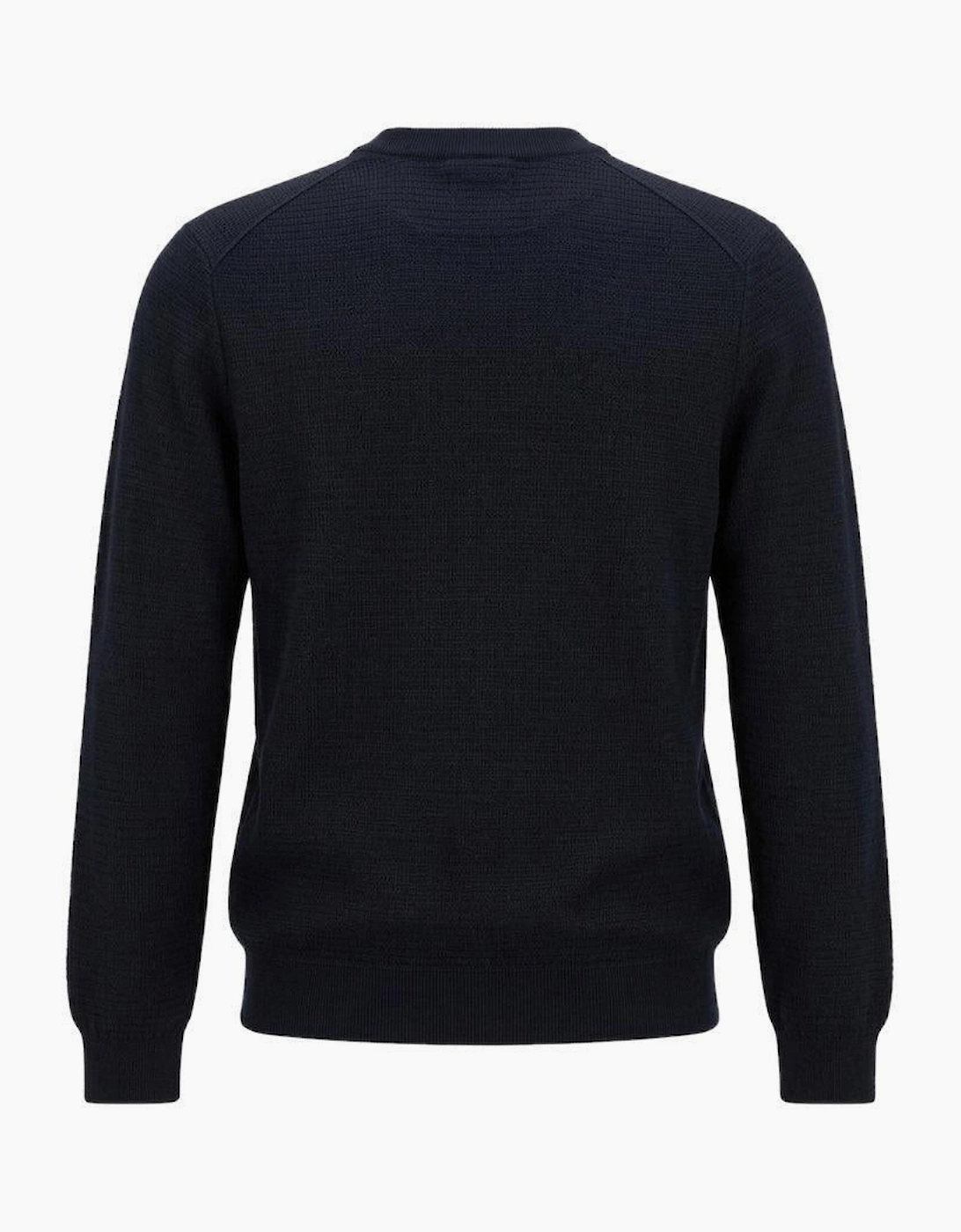 BOSS Anion Piqué Knit Jumper Dark Blue