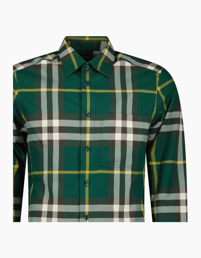 Burberry 'Claverdon' Check Shirt in Ivy Green