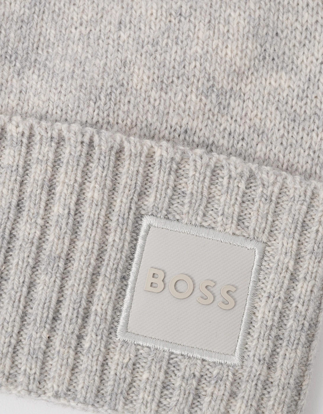 BOSS Orange Akaio R Mens Beanie with Logo Label - Open Grey 086