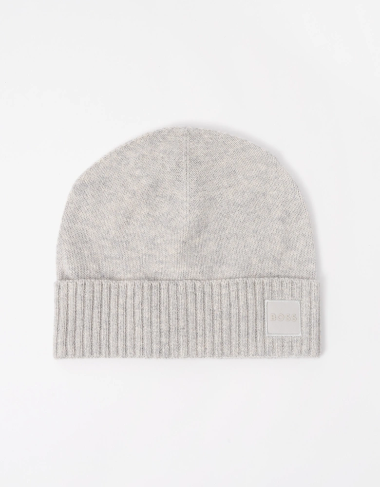 BOSS Orange Akaio R Mens Beanie with Logo Label - Open Grey 086