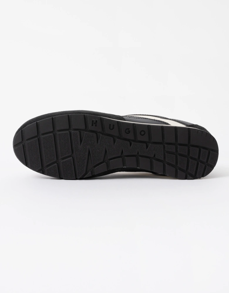 HUGO Lytton Mens Suede-Panelled Trainers with a Retro Silhouette - Black 001