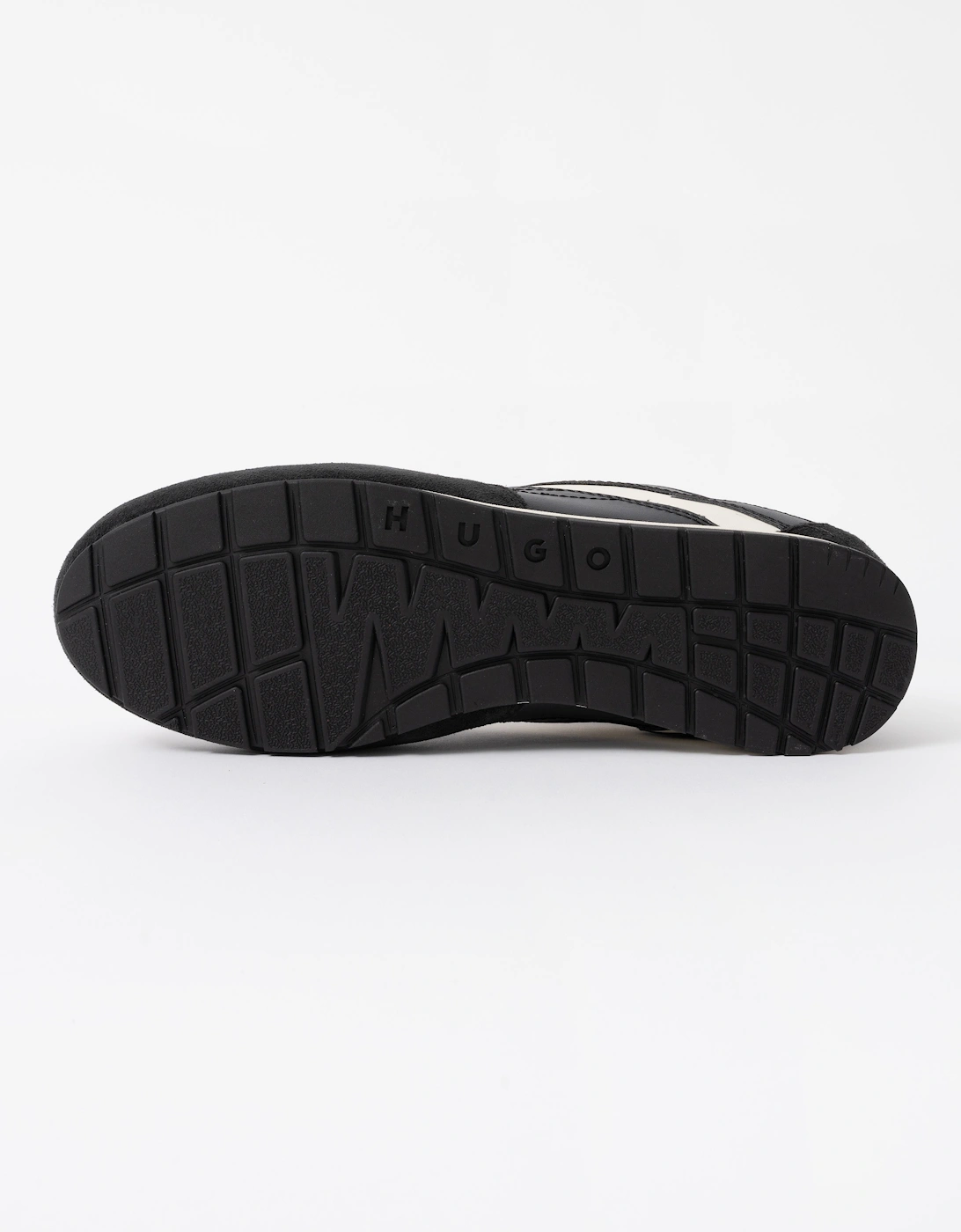 HUGO Lytton Mens Suede-Panelled Trainers with a Retro Silhouette - Black 001
