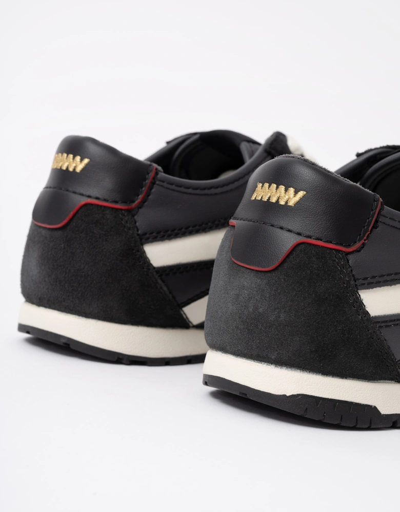 HUGO Lytton Mens Suede-Panelled Trainers with a Retro Silhouette - Black 001