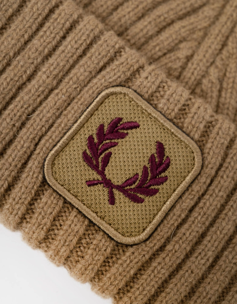 Fred Perry Mens Ribbed Wool Beanie - Bronze 31C