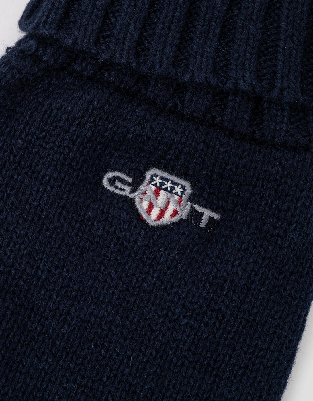 GANT Mens Cotton Blend Logo Gloves - 410 Marine