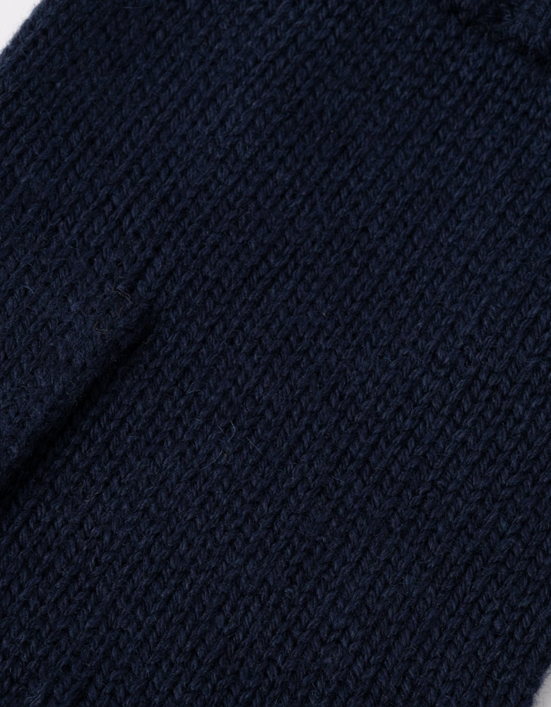 GANT Mens Cotton Blend Logo Gloves - 410 Marine