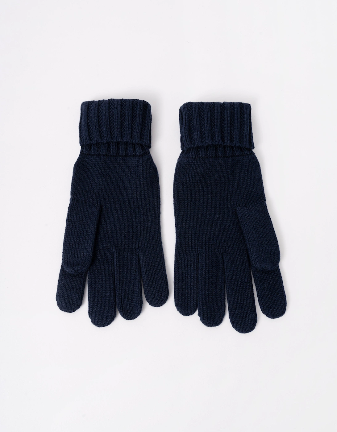 GANT Mens Cotton Blend Logo Gloves - 410 Marine