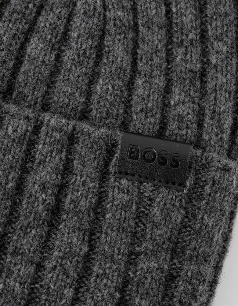 BOSS Orange Mens Fino Beanie Hat - Medium Grey 030