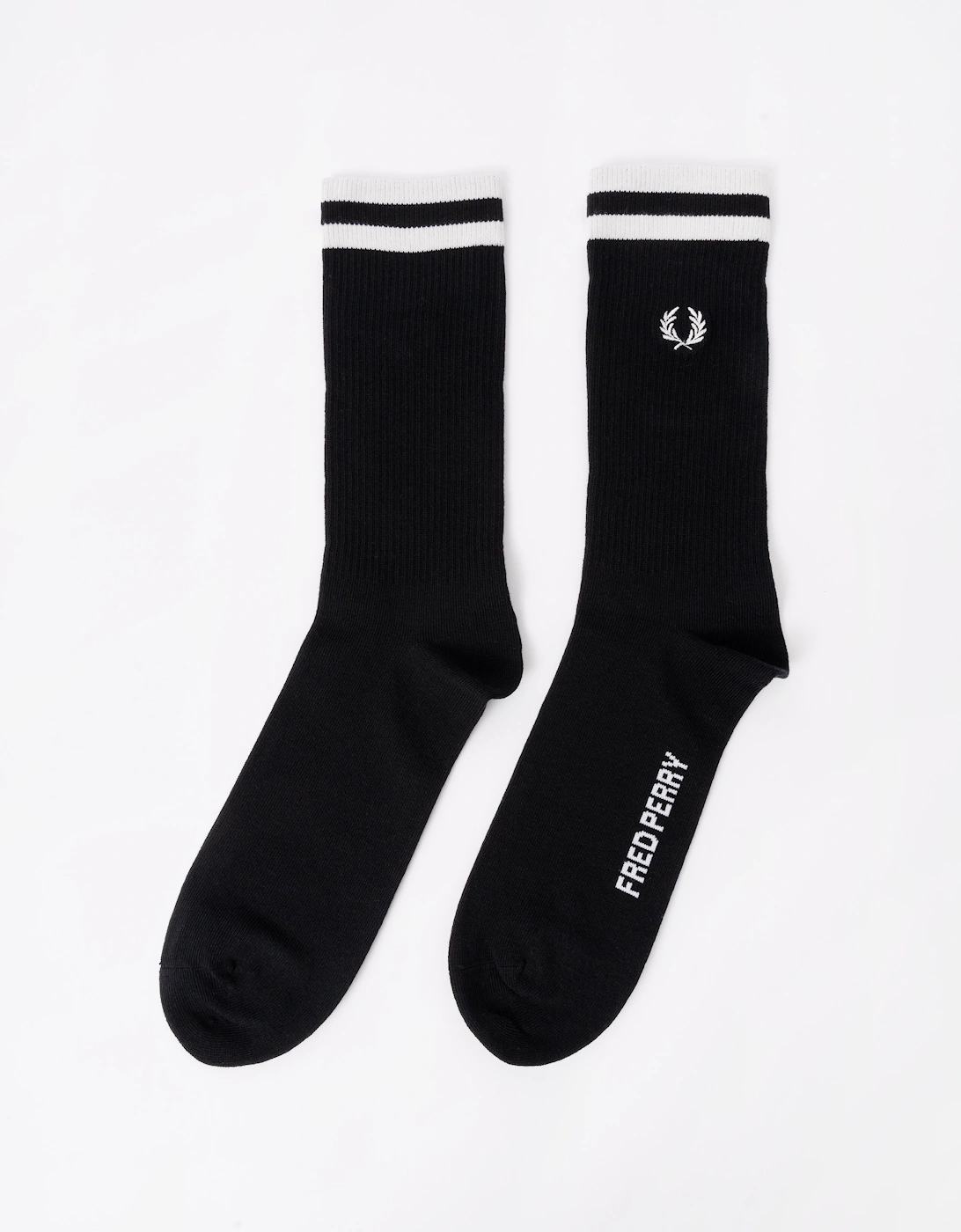 Fred Perry Mens Tipped Sports Sock - Black/Snow White 843