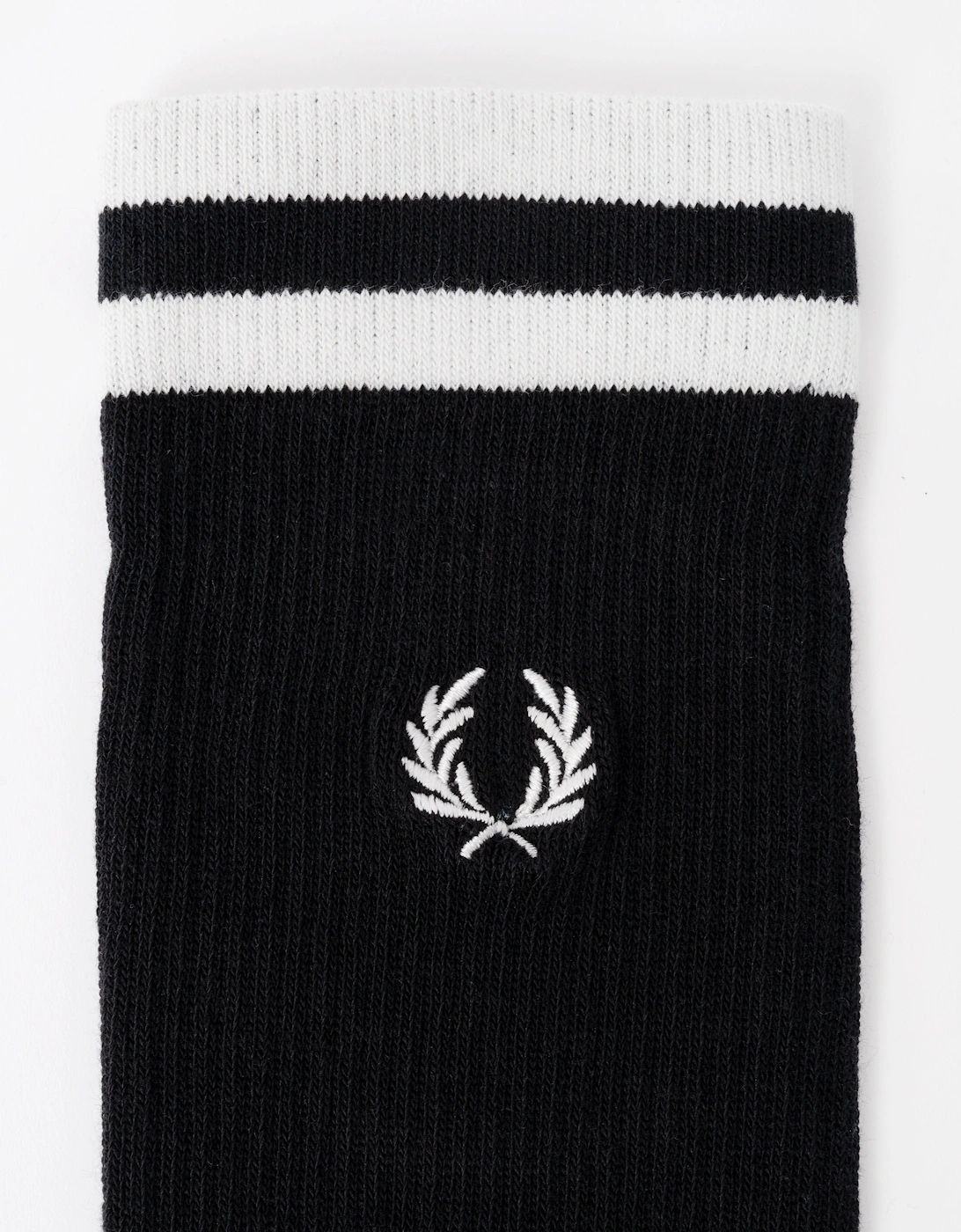 Fred Perry Mens Tipped Sports Sock - Black/Snow White 843