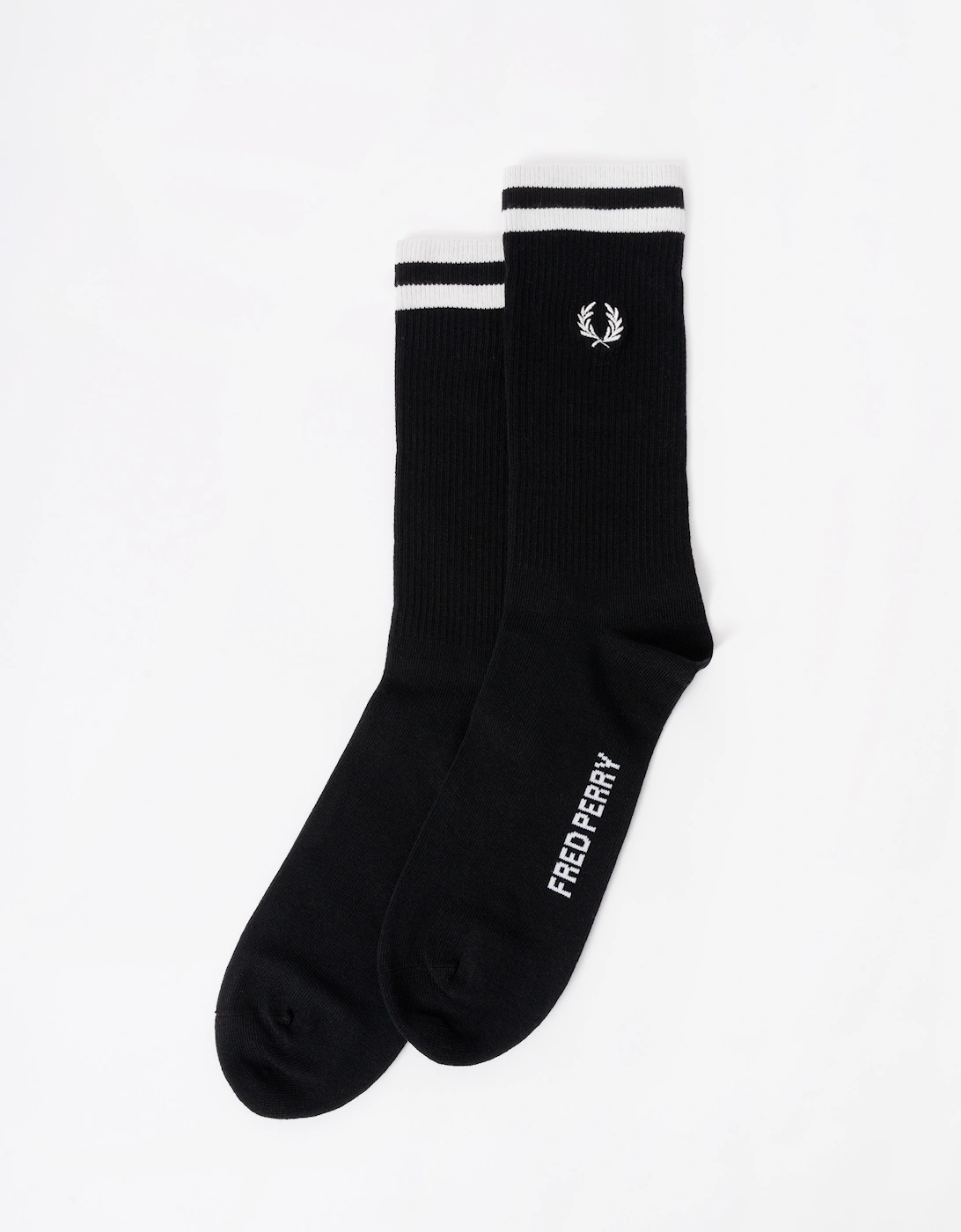 Fred Perry Mens Tipped Sports Sock - Black/Snow White 843