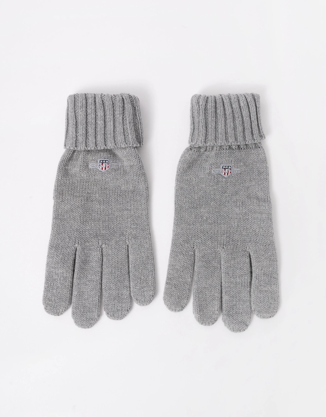 GANT Mens Cotton Blend Logo Gloves - 93 Grey Melange