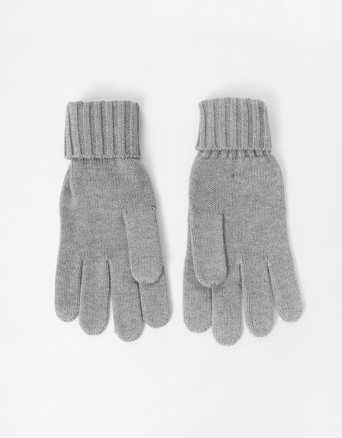 GANT Mens Cotton Blend Logo Gloves - 93 Grey Melange