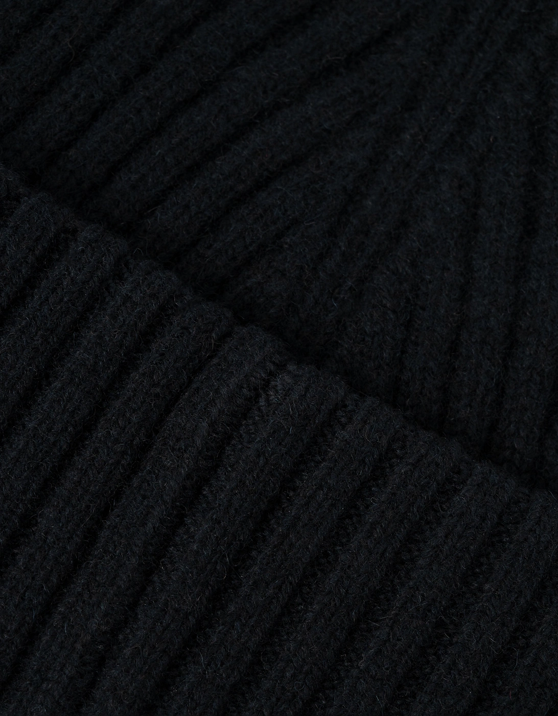 Fred Perry Mens Ribbed Wool Beanie - Black 102