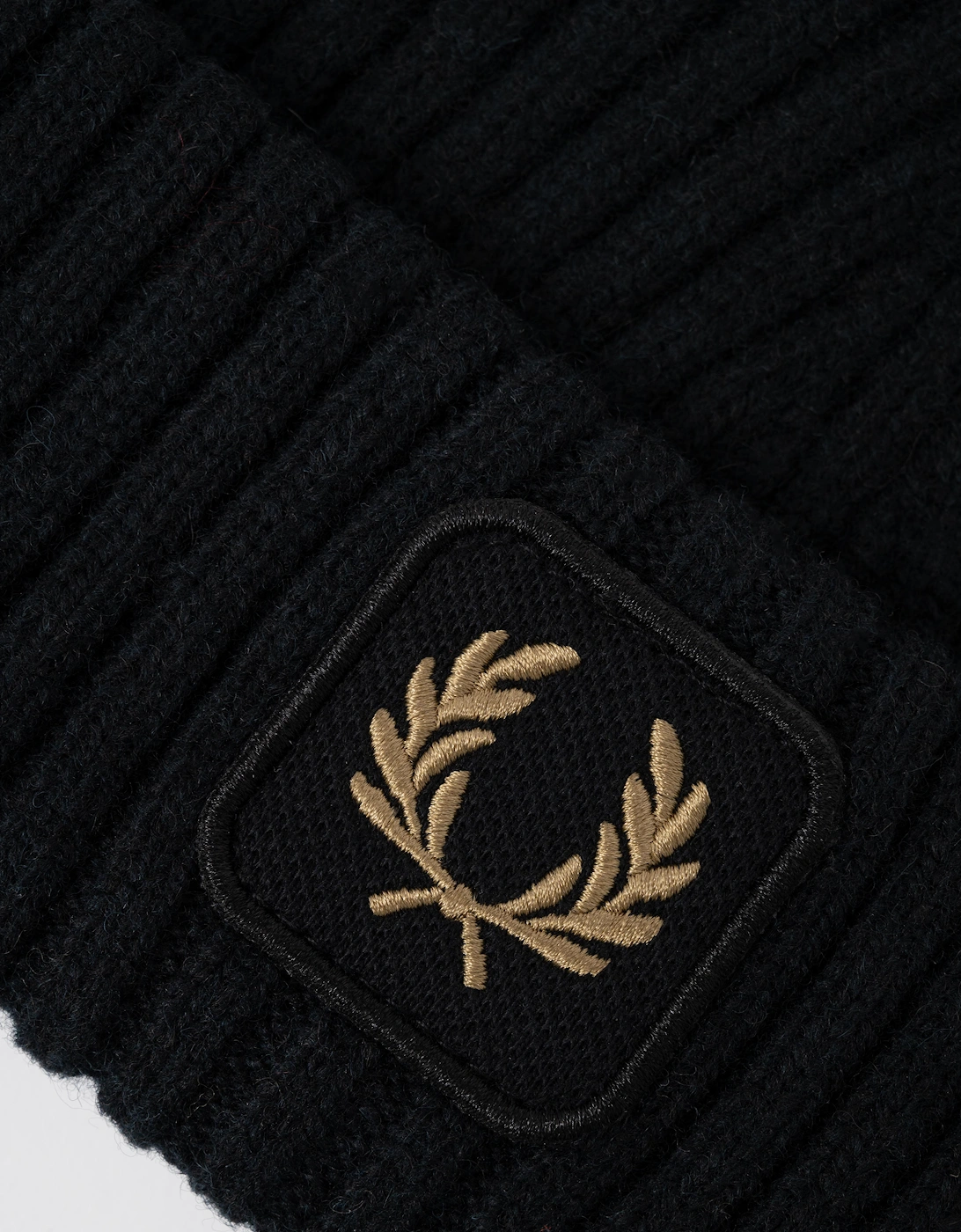 Fred Perry Mens Ribbed Wool Beanie - Black 102