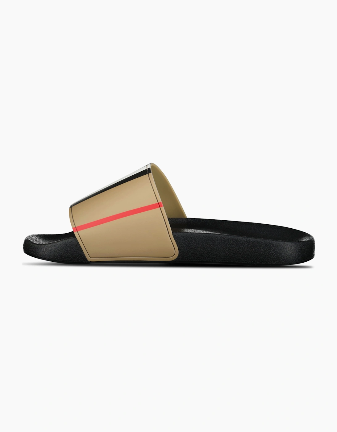 Burberry Striped Check Sliders Archive Beige