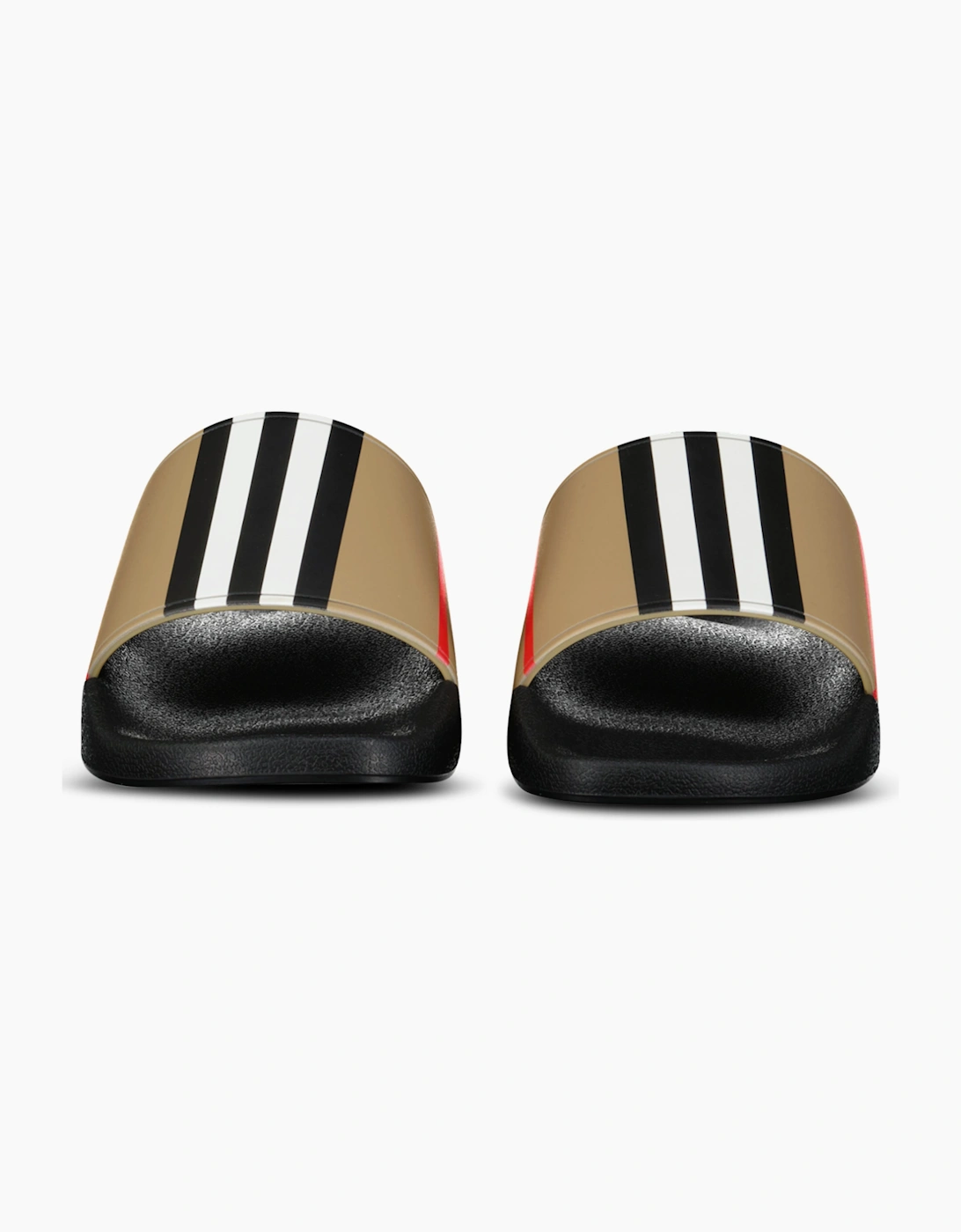Burberry Striped Check Sliders Archive Beige