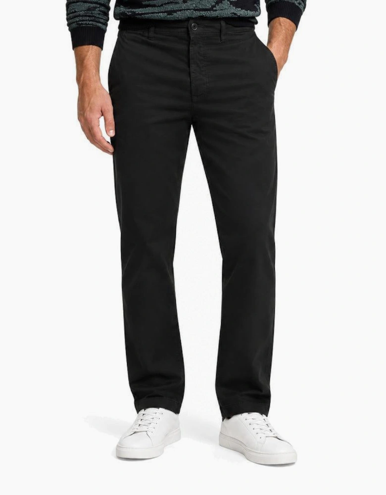 BOSS Regular Fit Satin Chinos Black