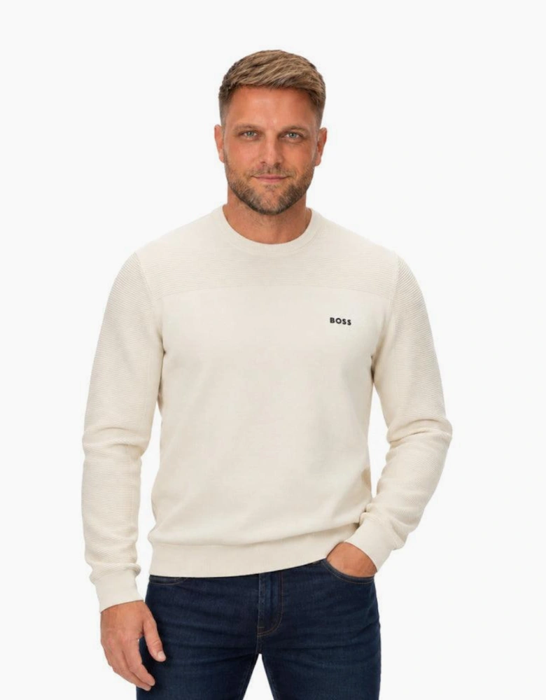 BOSS Momentum-X Crew Neck Jumper Natural