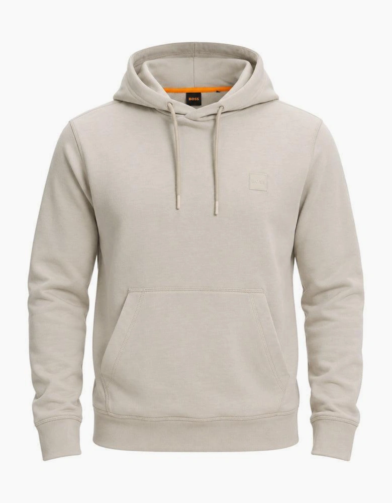 BOSS Wetalk Logo Patch Hoodie Light Grey