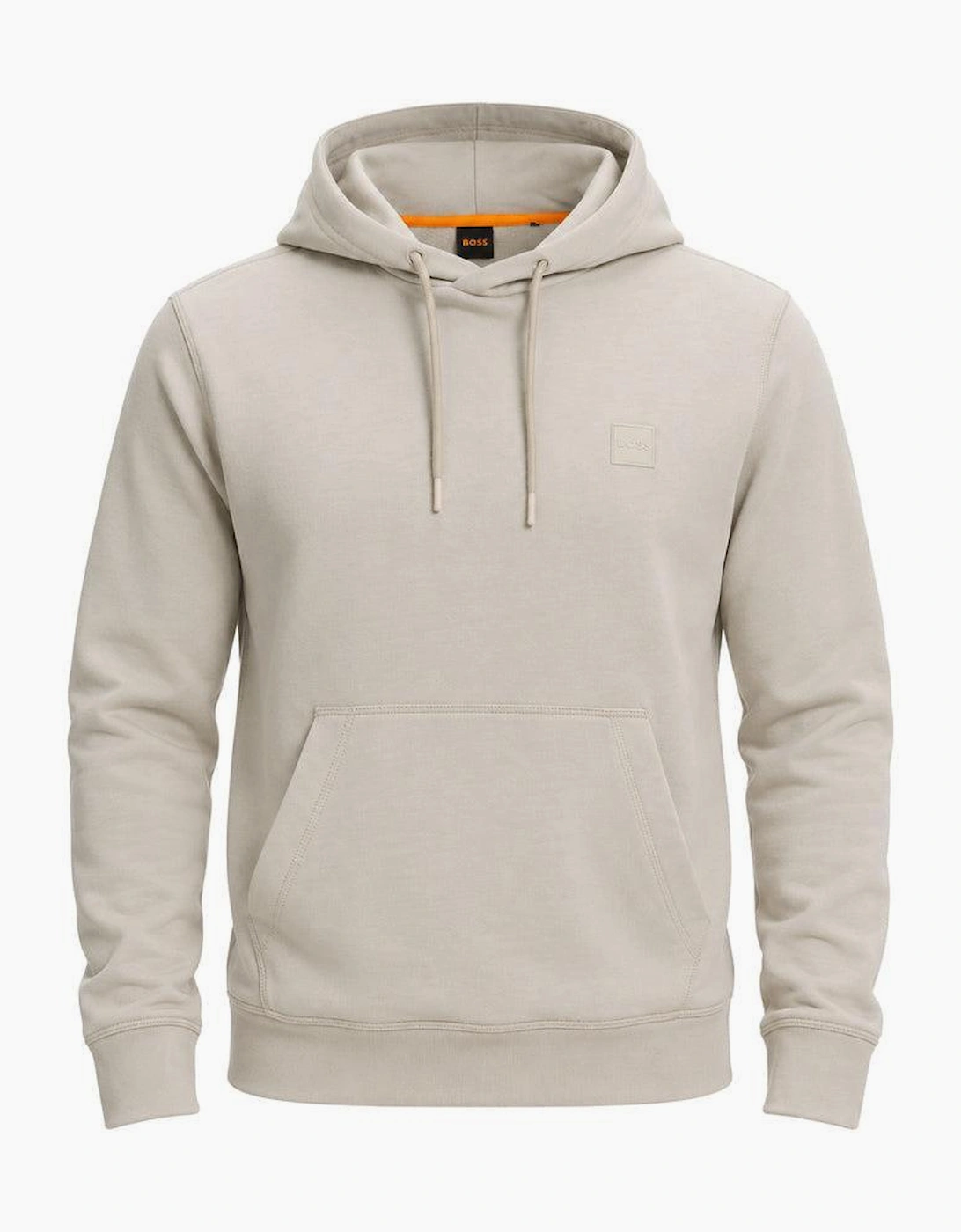 BOSS Wetalk Logo Patch Hoodie Light Grey