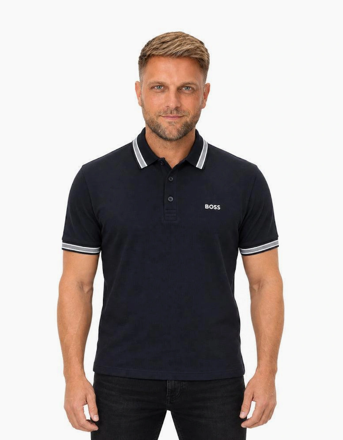 BOSS Paddy Piqué Polo Shirt Dark Blue