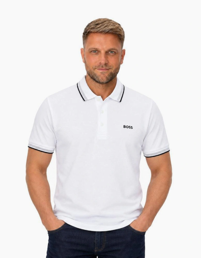 BOSS Paddy Piqué Polo Shirt White