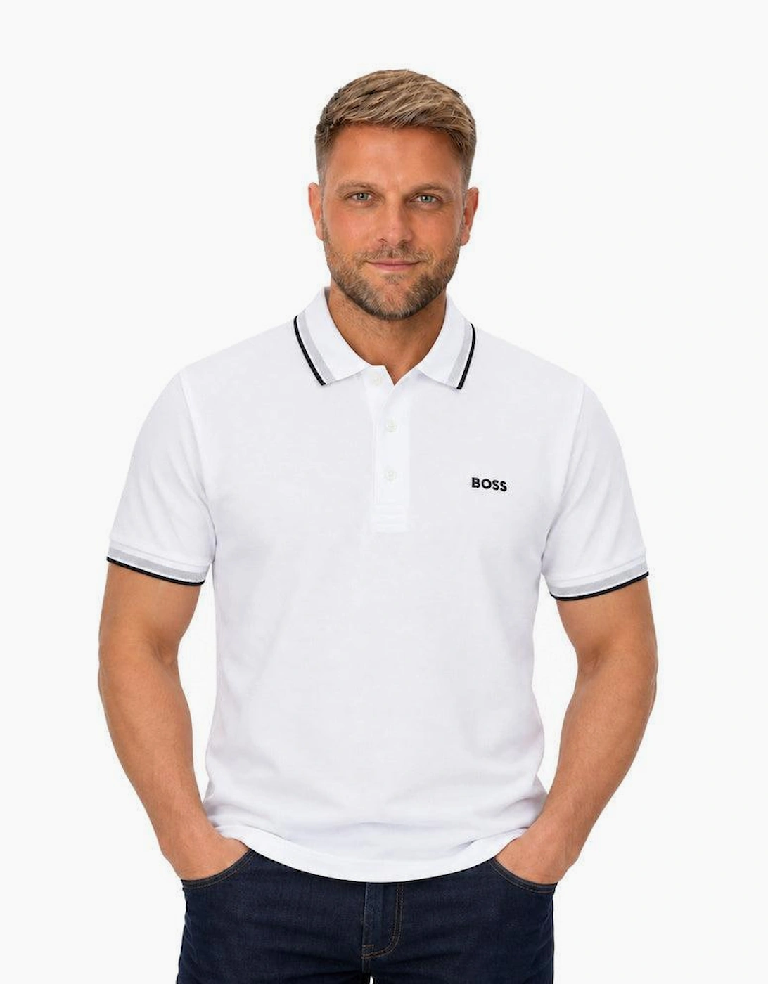 BOSS Paddy Piqué Polo Shirt White