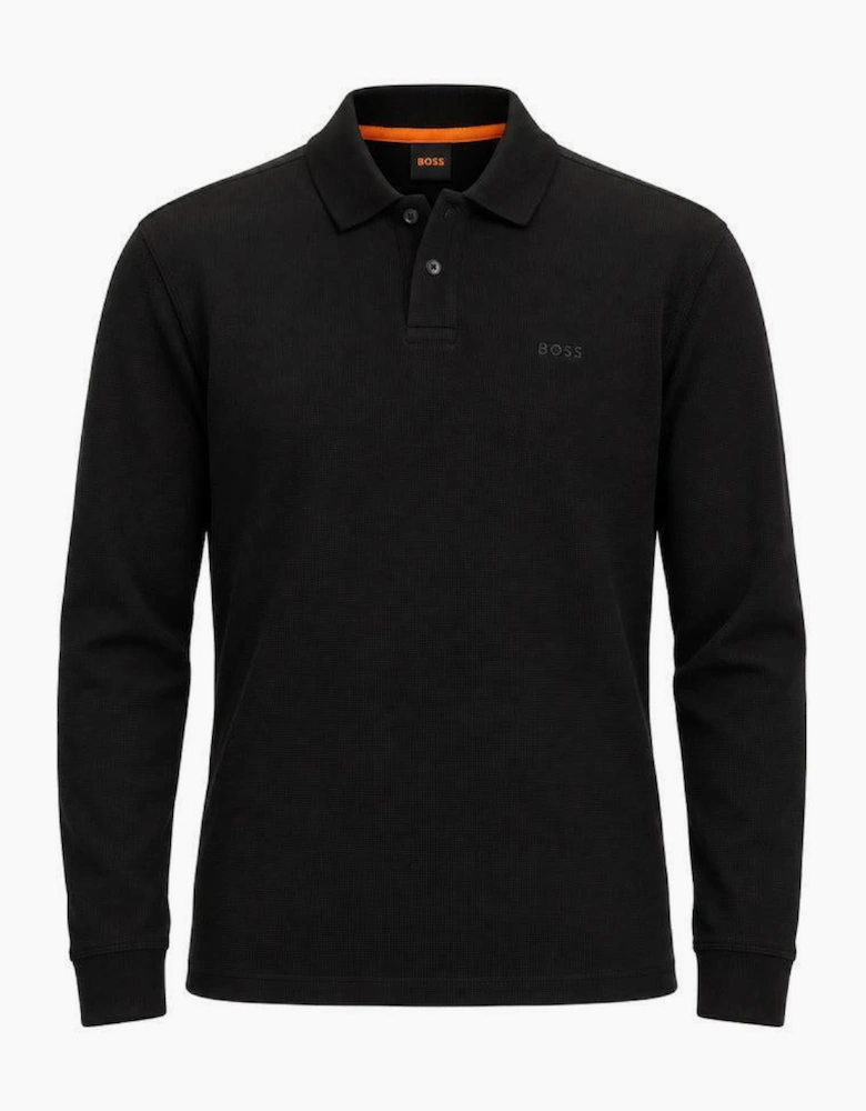 BOSS Petempestolong Long Sleeve Polo Shirt Black