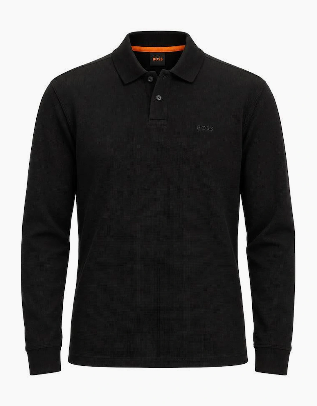 BOSS Petempestolong Long Sleeve Polo Shirt Black