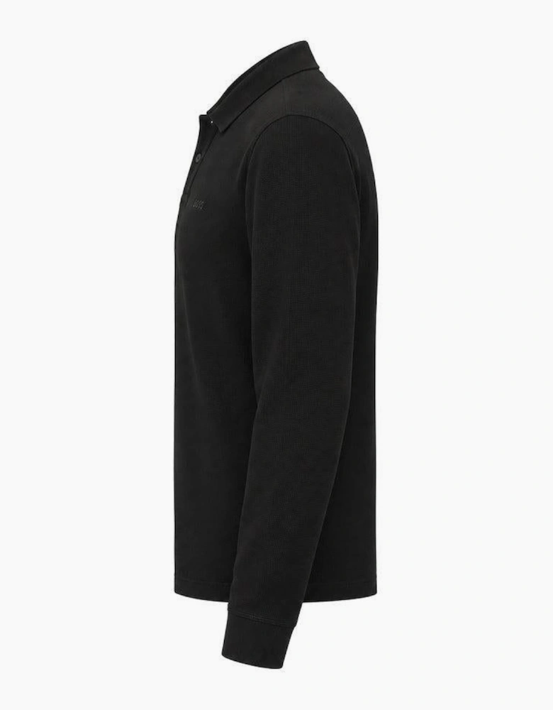 BOSS Petempestolong Long Sleeve Polo Shirt Black