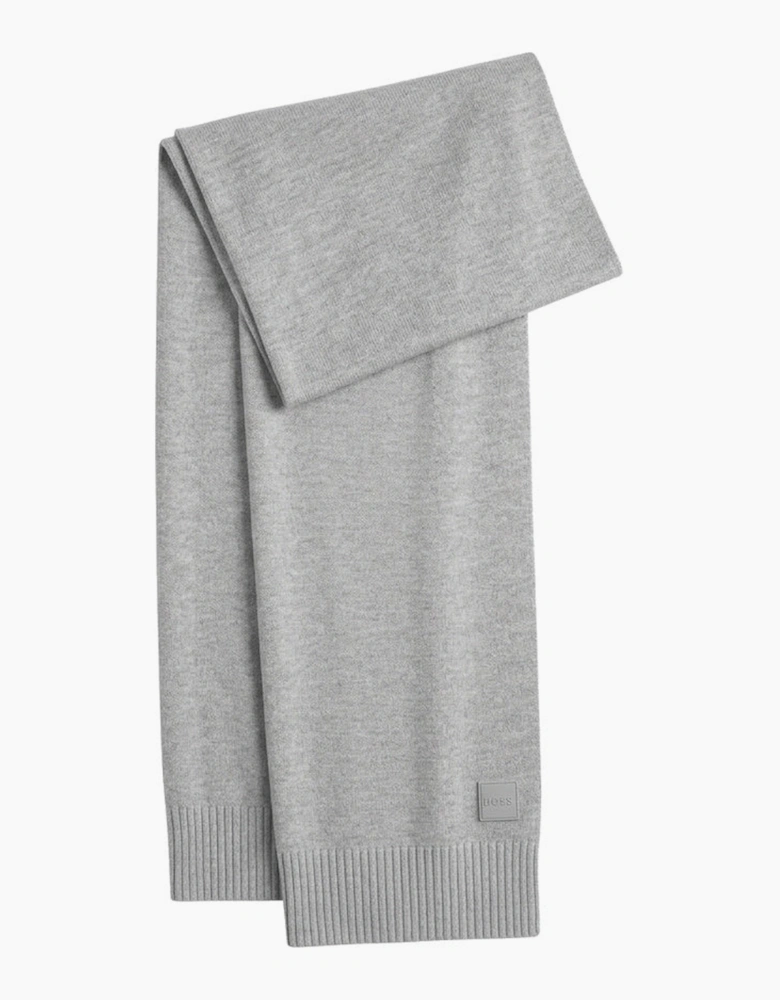 BOSS Akaio Knitted Scarf Silver