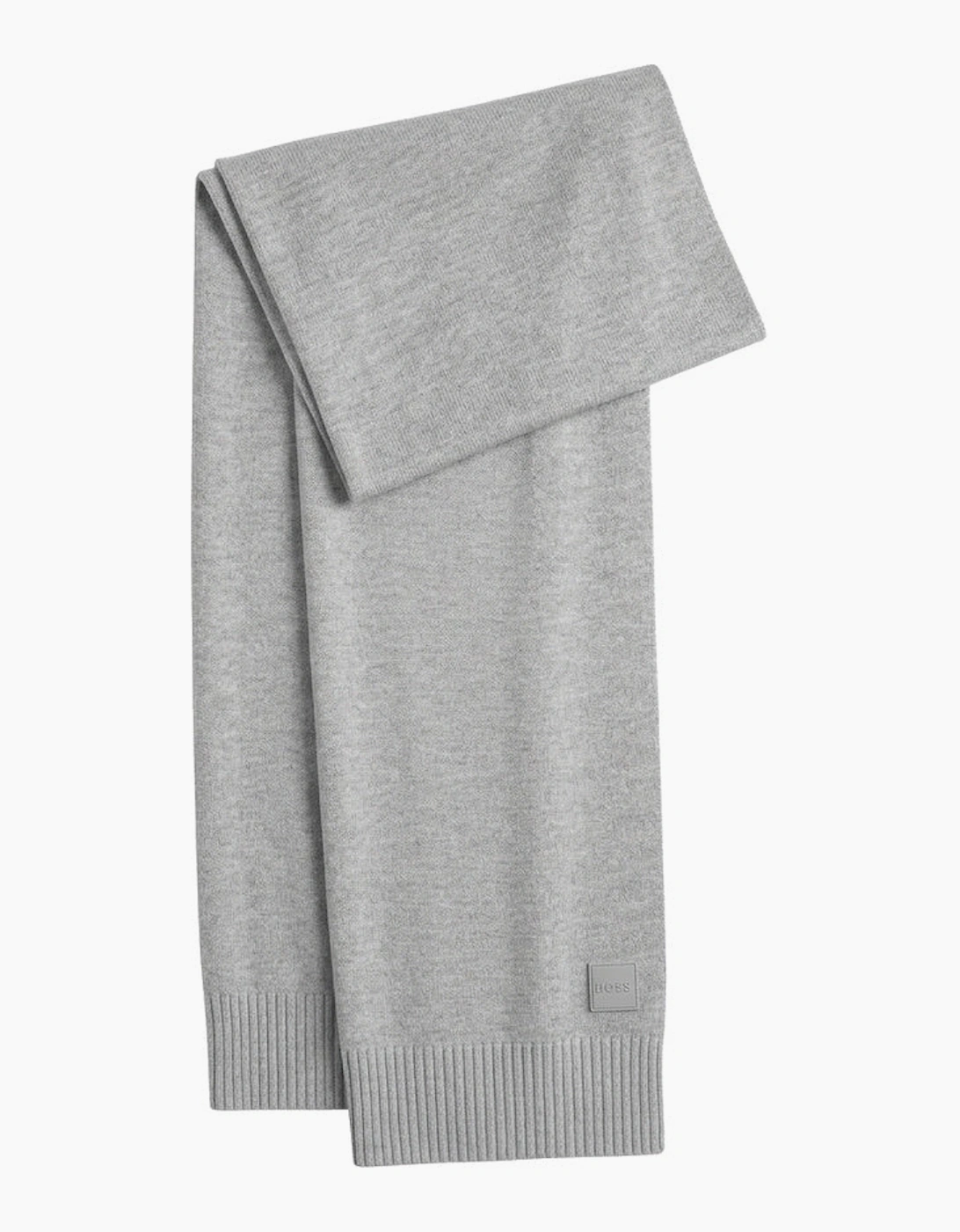 BOSS Akaio Knitted Scarf Silver