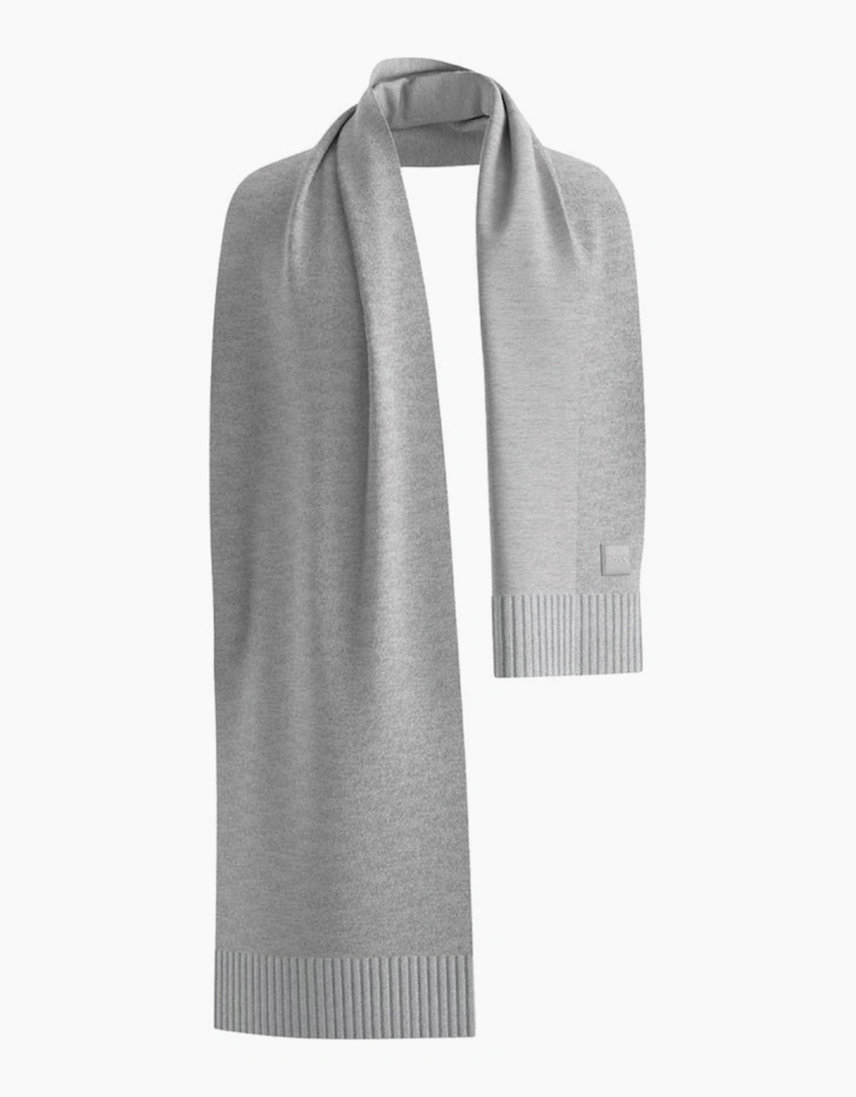 BOSS Akaio Knitted Scarf Silver