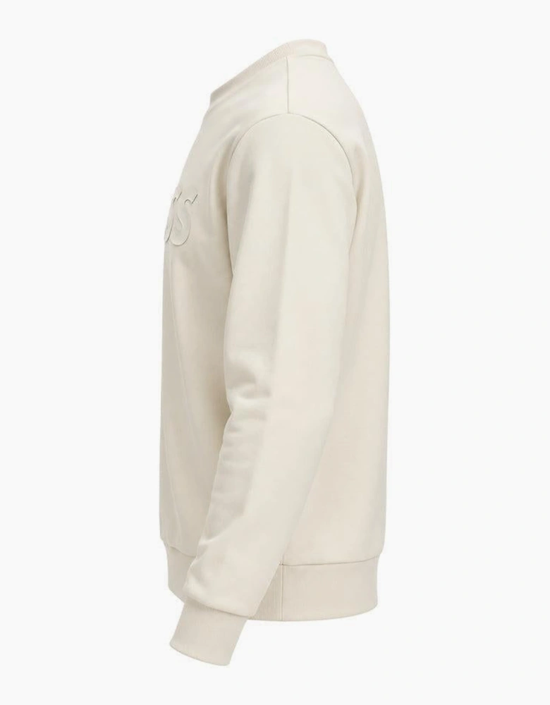 BOSS Salbo Tonal Logo Sweatshirt Open White
